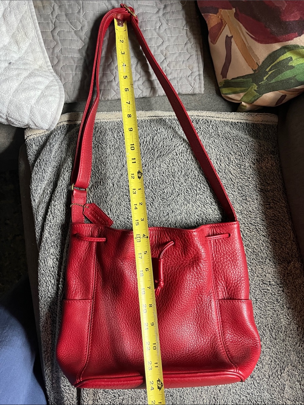 Coach Sonoma 4926 red drawstring purse EUC - Picture 10 of 12